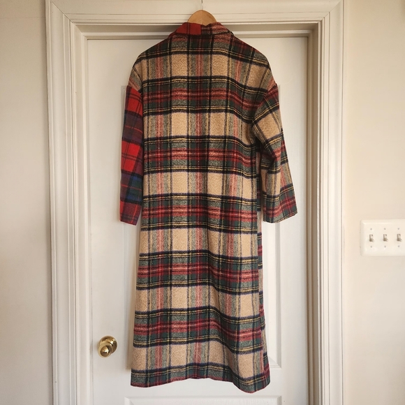 🔥Fashion Nova Red Combo Plaid Long Blazer/Jacket - Picture 9 of 17